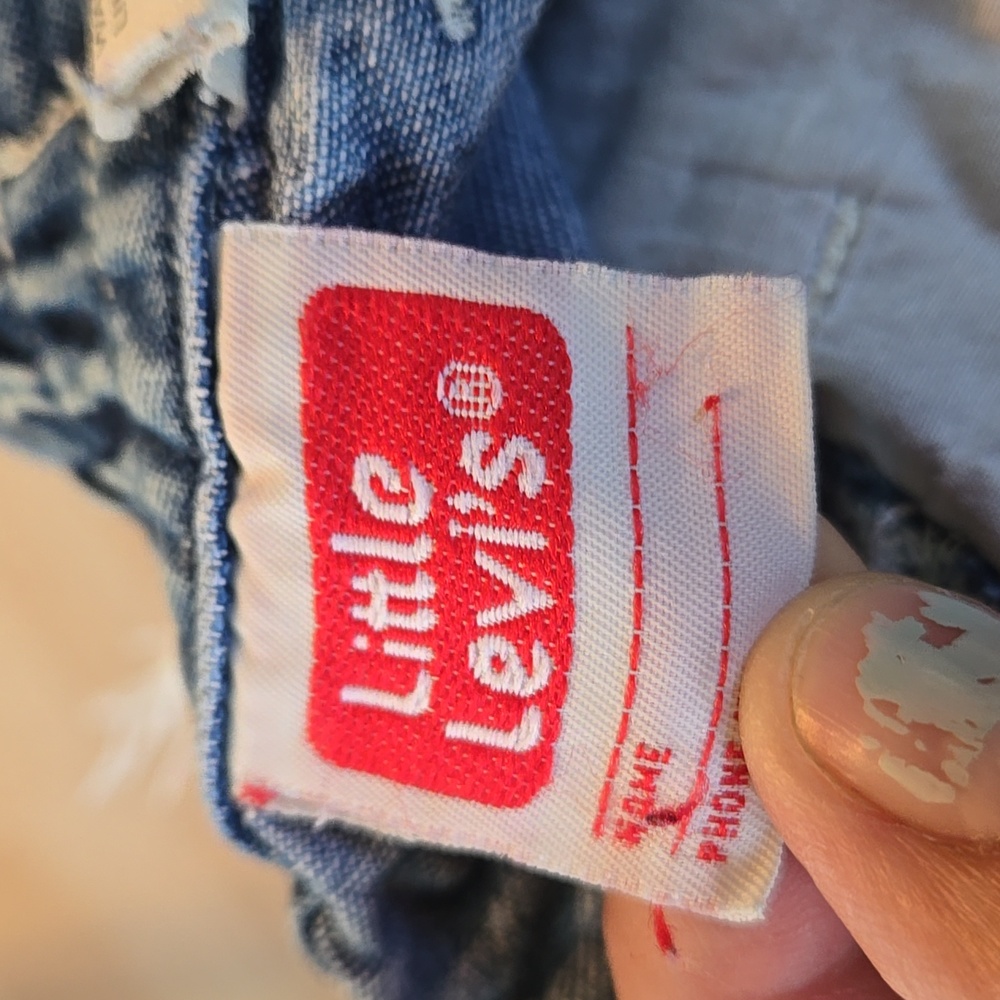 Vintage Little Levi's Levis Quality Service Denim Jean Shorts Big Patch 2T - Picture 12 of 16